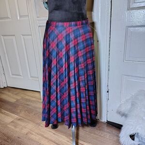 Vtg Academia Accordian Grunge Plaid Skirt/T126